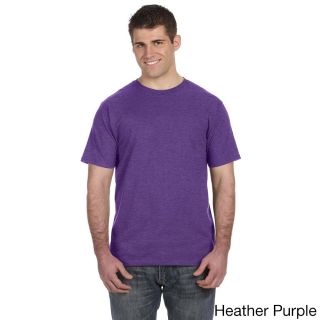 Anvil Mens Ringspun Solid Color Short Sleeve Cotton T shirt Purple Size XXL