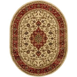 Medallion Traditional Ivory Area Rug (53 X 610 Oval)