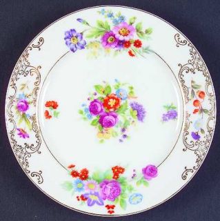 Kongo Romance Bread & Butter Plate, Fine China Dinnerware   Multicolor,Dresden S