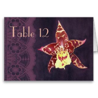 Elegant deco orchid table number and menu cards
