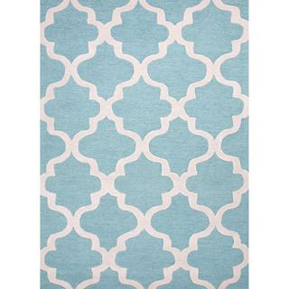 Hand tufted Contemporary Geometric Pattern Blue Rug (5 X 8)