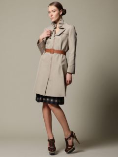 COTTON CADY RUFFLE NECK DUSTER COAT by Marni