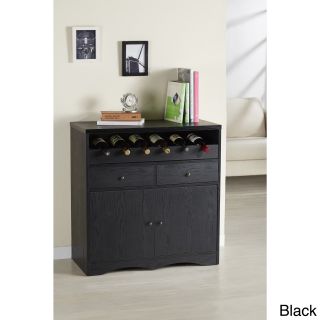 Furniture Of America Transitional Black Multi Shelf Bar Buffet Unit