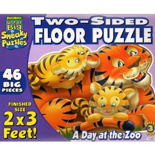 Two Sided A Day at the Zoo Floor Jigsaw Puzzle 46pc Toys & Games