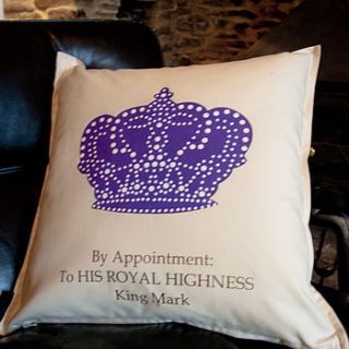 personalised crown cushion by kisses and creations