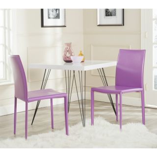 Safavieh Karna Purple Bonded Leather Dining Chair (set Of 2)