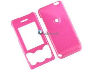 Hard Plastic Hot Pink Phone Protector Case for Sony Ericsson W580i Cell Phones & Accessories