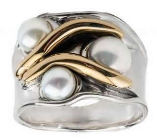 Hagit Gorali Sterling 14K Gold Cultured Freshwater Pearl Ring —