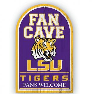 NCAA 11" x 17" Fan Cave Wood Sign   U Of Alabama   LSU