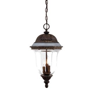 Venice Collection Hanging Lantern 3 light Outdoor Black Coral Resin Light Fixture