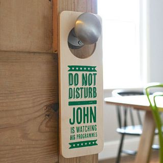 personalised door hanger for him by the design conspiracy