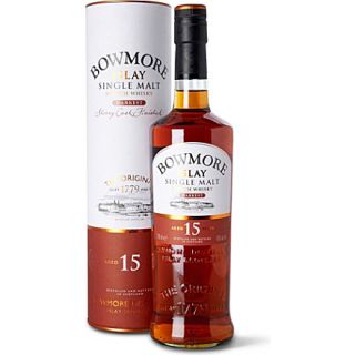 BOWMORE   15 year old single malt darkest Scotch whisky 700ml