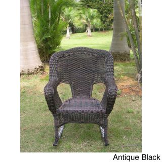 International Caravan International Caravan Resin Wicker Camel Back Rocking Chairs (set Of 2) Black Size 2 Piece Sets