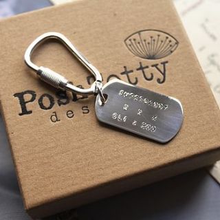 personalised dog tag keyring by posh totty designs boutique