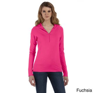Bella Womens Cotton/ Spandex Half zip Hooded Pullover Sweater Pink Size XXL (18)