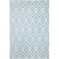Safavieh Hand woven Moroccan Dhurrie Blue/ Ivory Wool Rug (10 X 14)