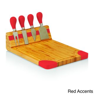 Picnic Time Artisan Cutting Board And Cheese Tool Set
