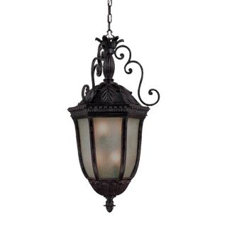 Hanging Lantern 6 light Outdoor Marbleized Mahogany Light Fixture