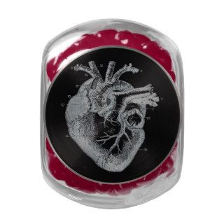 Anatomical Human Heart Diagram Glass Candy Jar