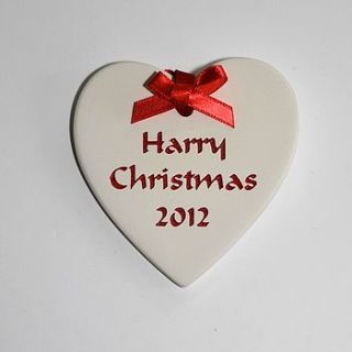 personalised hanging christmas heart by rose cottage