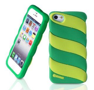 FLETRONMALL NEW ARRIVE GREEN 3D COTTON CANDY DESIGN SILICON PROTECTOR GEL SKIN PHONE CASE COVER FOR IPHONE 5 Cell Phones & Accessories