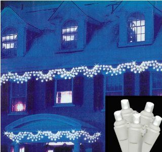 Set of 150 LED Pure White Swag Christmas Lights White Wire Kitchen & Dining