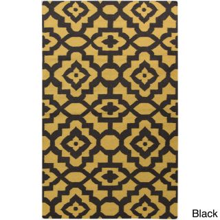 Candice Olson Market Place Hand woven Geometric Ivory/ Gold Wool Rug (36 X 56)