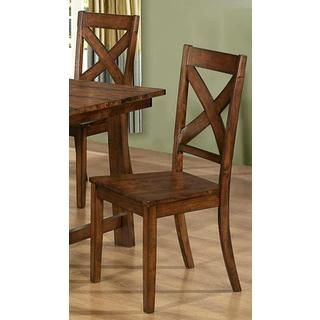 Vintage Dark Oak Finish Dining Chairs (set Of 2)