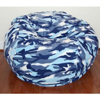 Ahh Products Anti pill Blue Camouflage 36 inch Bean Bag Chair Blue Size Large