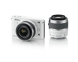Nikon 1 J1 SLR White Digital Camera w/ 10 30mm VR And 30 110VR Lenses  (Refurbis