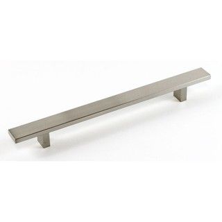 Contemporary 12 inch Rectangular Brushed Nickel Cabinet Pull Handle (case Of 10)