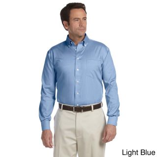 Chestnut Hill Mens Executive Performance Pinpoint Oxford Long sleeve Shirt Blue Size XXL