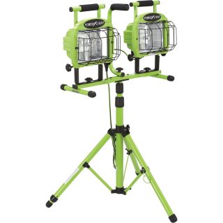 Designer's Edge 2-Headed Halogen Tripod Worklight – 1400 Watts, Model# L-5502  Free Standing Work Lights