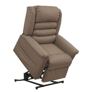 Catnapper Invincible Powerlift Bonded Leather Cocoa Chaise Recliner