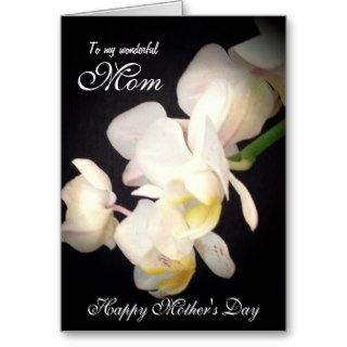 Happy Mother's Day White Orchid Card