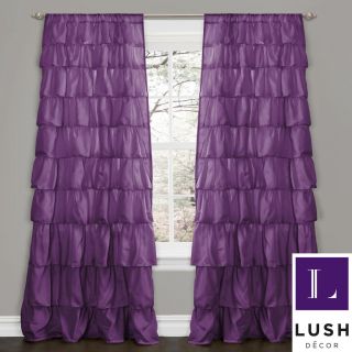 Lush Decor Purple 84 inch Ruffle Curtain Panel
