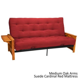 Epicfurnishings Bellevue With Retractable Tables Transitional style Full size Futon Sofa Sleeper Bed Red Size Full