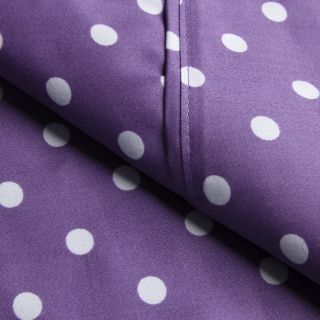 Home City Inc. Wrinkle Resistant Polka Dot Sheet Set Purple Size Full