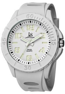 Joshua & Sons JS 37 WT  Watches,Mens White Dial White Silicon, Casual Joshua & Sons Quartz Watches