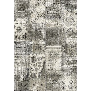 Eternity Patchwork Black/ Silver Rug (311 X 57)