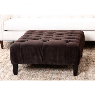 Abbyson Living Florence Dark Brown Square Tufted Ottoman