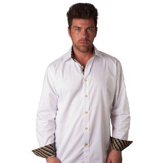 Giorgio Bellini Giorgio Bellini Mens Giallo Gallardi Cotton Button Front Shirt White Size S