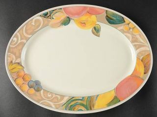 Mikasa Orchard Odyssey 15 Oval Serving Platter, Fine China Dinnerware   Heritag