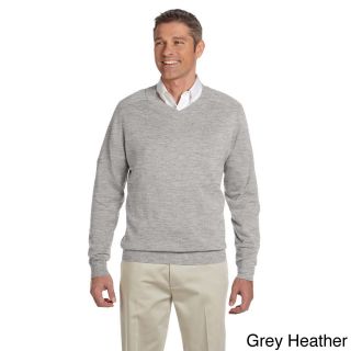 Devon and Jones Mens Cotton Long sleeve V neck Sweater Grey Size 2XL