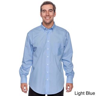 Chestnut Hill Mens Executive Performance Broadcloth Button down Shirt Blue Size 3XL