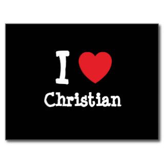 I love Christian heart custom personalized Post Card