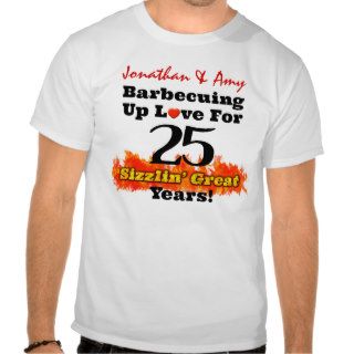 25th Anniversary Barbecue Up Love Tee Shirts