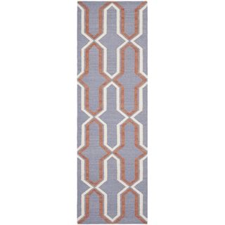 Safavieh Handwoven Moroccan Dhurrie Purple Wool Runner Rug (26 X 12)