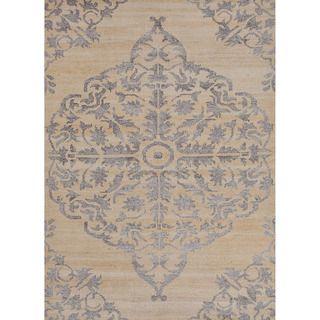 Hand knotted Transitional Tone On Tone Grey/ Beige Rug (5 X 8)