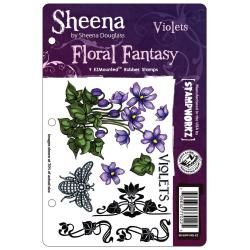 Sheena Douglas Floral Fantasy EZmount 5.5 X8.25   Violets